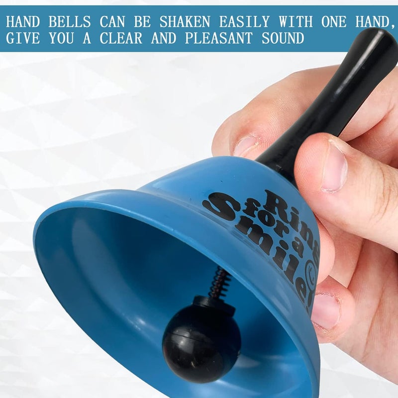 Arbootjin Blue Metal Hand Bell - 5.3 Inch Loud Classroom Bell for Schools, Offices, Hotels - Image 2